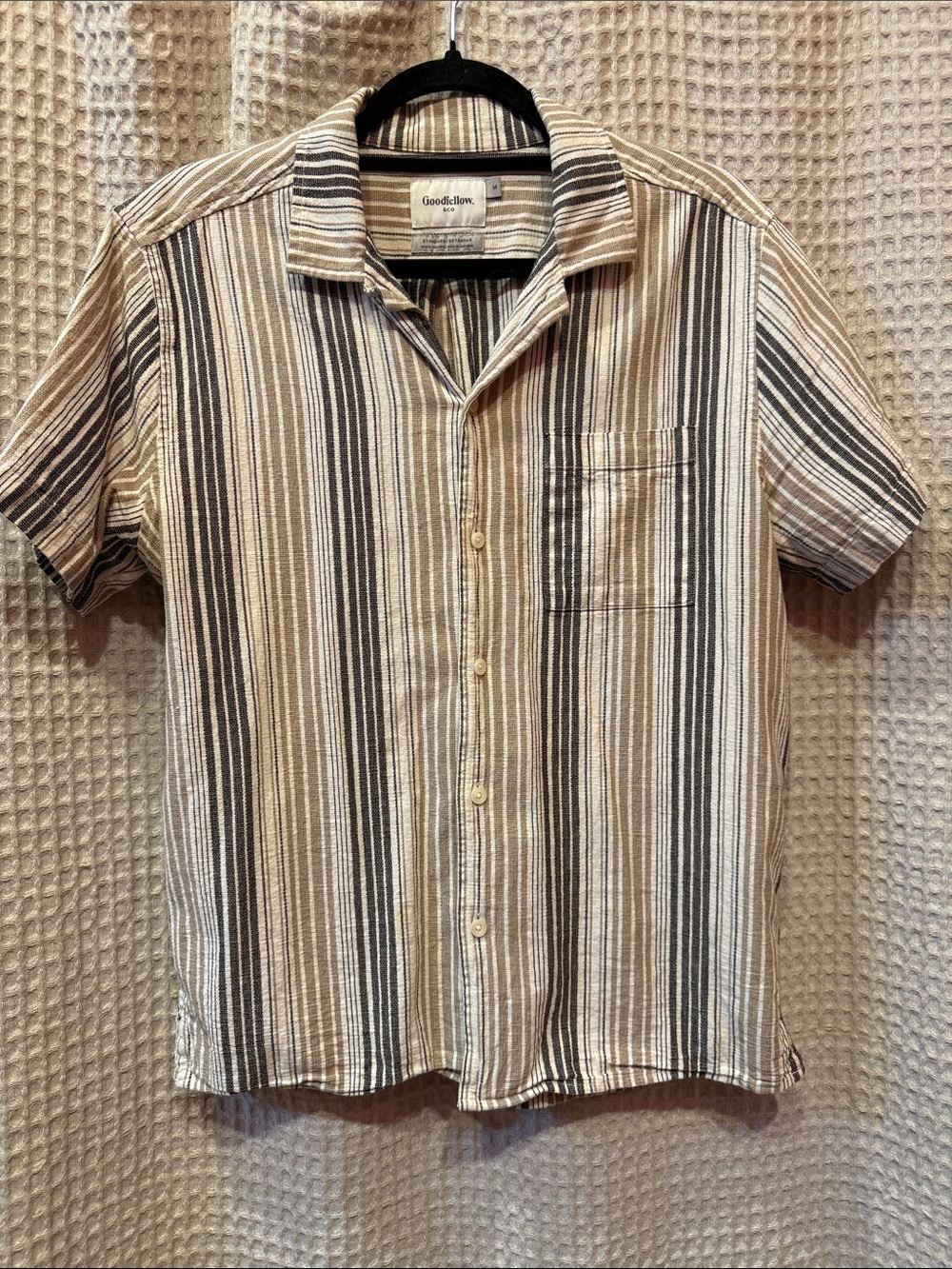 ⚜️ GOODFELLOW & Co linen textured button down shirt sz Med